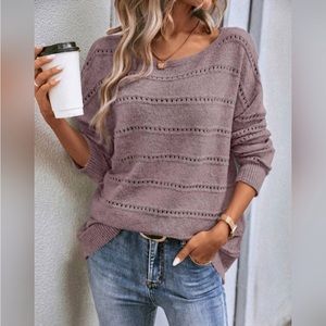 Mineral Washed Side Slit Oversized Sweater in Dusty Blue main image 0